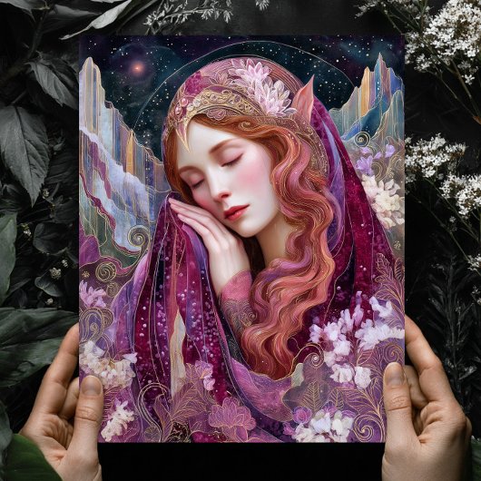 Reine elfe déesse céleste Fantasy impression d'art