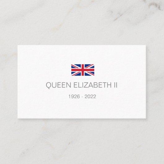 Reine Elizabeth 2e Carte de visite (Devant)