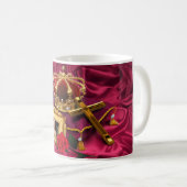 Reine Elizabeth II Couronne & Photo Café Mug (Devant droit)