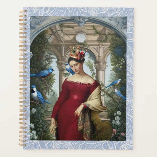 Reine en rouge avec les oiseaux bleus (Devant)