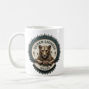 Reine Lionne. Tasse à café du Pays de Galles