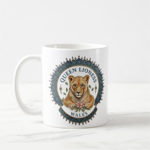 Reine Lionne. Tasse à café Pays de Galles