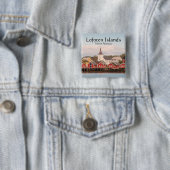 Reine Lofoten Noorwegen Vierkante Button 5,1 Cm (In situ)