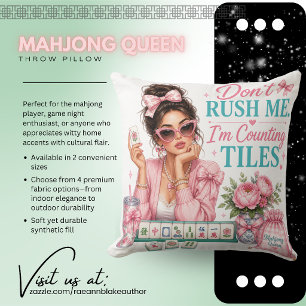 Reine Mahjong Ne Me Pressez Pas Coussin Carré