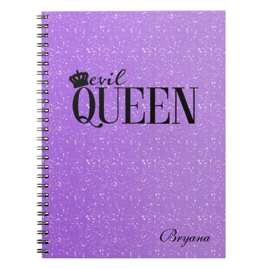 REINE MALÉFIQUE Journal de notes paillettes violet (Devant)