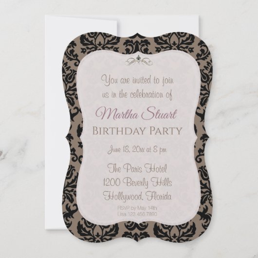 Reine Marie Antoinette - Invitations (Dos)