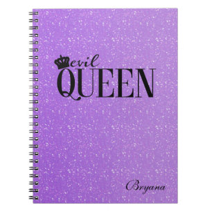 REINE MÉCHANTE Cahier Journal Pailleté Violet Glam