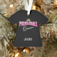 Reine Pickball Rose Blanc Avec Couronne Or