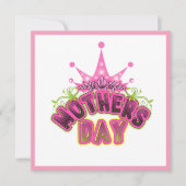Reine rose Happy mamans jour Carte Plat (Devant)