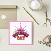 Reine rose Happy mamans jour Carte Plat