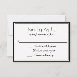 Reinig elegante RSVP met elke kleurrand Kaartje