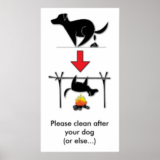 Reinig je hond. GEEN DOG POOP alsjeblieft. -POSTER Poster