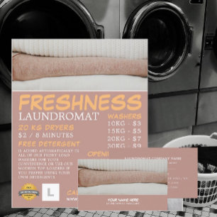 Reinig wasgoed, wasgoed, reinigen Adverteren Flyer