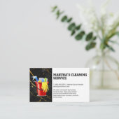 Reinigingsbenodigdheden | Zwart marmer Visitekaartje (Staand voorkant)