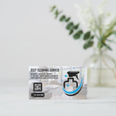 Reinigingsdiensten | Spuitfles | QR-code Visitekaartje (Staand voorkant)