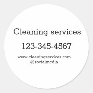 Reinigingsdiensten toevoegen het e-mailadres van d ronde sticker