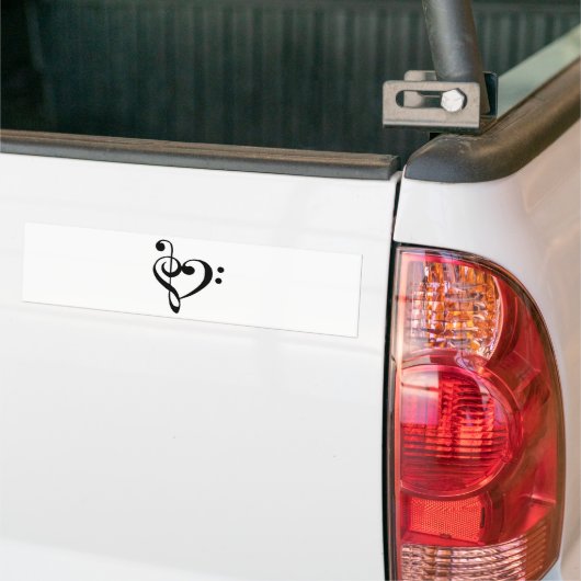 Reinigingshart Treble Clef Base Bumpersticker (Op Truck)