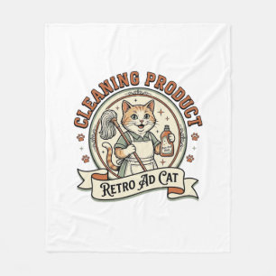 Reinigingsproduct Retro Ad Cat Reinigingsproduct R Fleece Deken