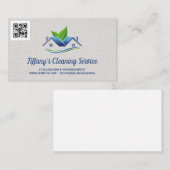 Reinigingsservice | Huis Logo | Qr Scancode Visitekaartje (Voorkant / Achterkant)