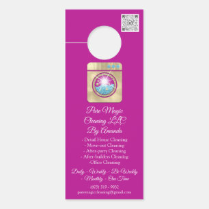 Reinigingsservice Laundy Wassen QRCode Gold Pink