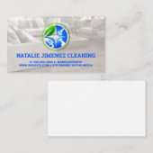 Reinigingsservice | Zuivere thuismoderne leefruimt Visitekaartje (Voorkant / Achterkant)