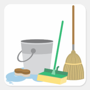 Reinigingstoestellen Vierkante Sticker