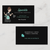 Reinigingsvaste servicekarakter voor doetherduster visitekaartje (Voorkant / Achterkant)