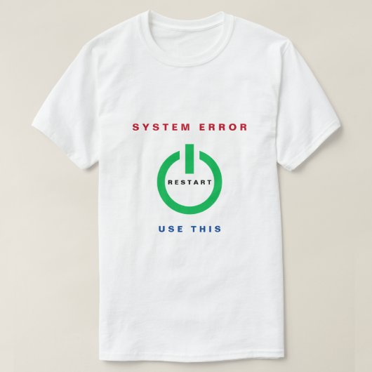 Réinitialiser le bouton T-Shirt Redémarrer - Texte (Design devant)