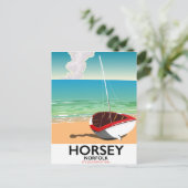 Reiposter van Horsey Norfolk Beach Briefkaart (Staand voorkant)