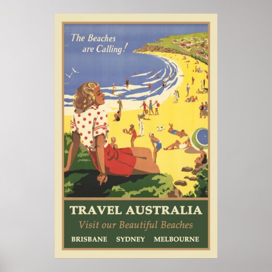 Reis Australië, stranden bellen Poster (Voorkant)