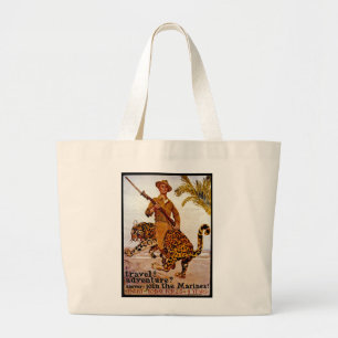 Reis? Avontuur? Doe mee met de mariniers. Grote Tote Bag