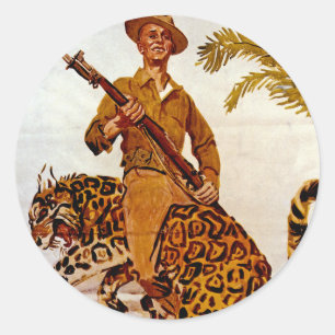 Reis? Avontuur? Doe mee met de mariniers. Ronde Sticker