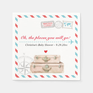 Reis Avontuur Vliegtuig Baby Shower Servetten