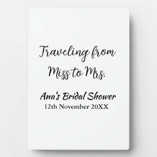 Reis bruidsfeest voeg naam datum toe van juffrouw  fotoplaat (voorkant)