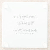 Reis bruidsfeest voeg naam datum toe van juffrouw glazen onderzetter (Achterkant)