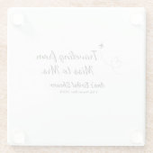 Reis bruidsfeest voeg naam datum toe van juffrouw glazen onderzetter (Achterkant)