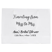 Reis bruidsfeest voeg naam datum toe van juffrouw  groot cadeauzakje (Achterkant)