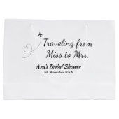 Reis bruidsfeest voeg naam datum toe van juffrouw groot cadeauzakje (Achterkant)