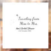 Reis bruidsfeest voeg naam datum toe van juffrouw  raamsticker (Vel 2)