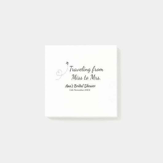 Reis bruidsfeest voeg naam datum toe van mevr sim post-it® notes (Voorkant)