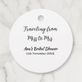 Reis bruidsfeest voeg naam datum toe van mevrouw bedankjes labels (Achterkant)