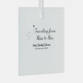 Reis bruidsfeest voeg naam datum toe van mevrouw glas ornament (Voorkant Rechts)