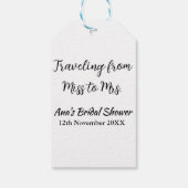 Reis bruidsfeest voeg naam datum toe van Miss tot  Cadeaulabel (Achterkant)