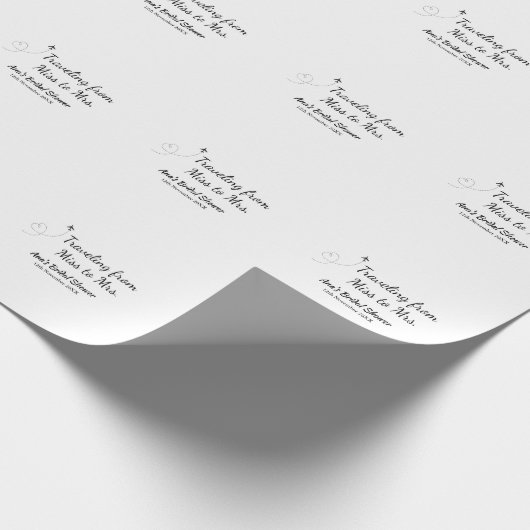 Reis bruidsfeest voeg naam datum toe van Miss tot Cadeaupapier (Hoek)