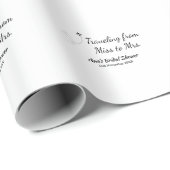 Reis bruidsfeest voeg naam datum toe van Miss tot Cadeaupapier (Rol Hoek)