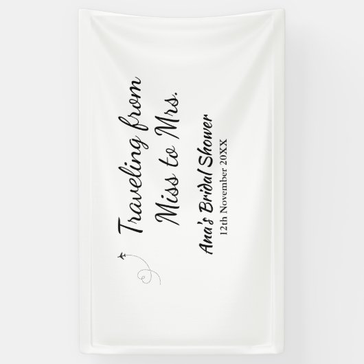 Reis bruidsfeest voeg naam datum toe van Miss tot Spandoek (Verticaal)