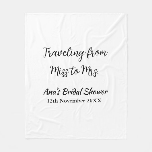 Reis bruidsuitnodiging voeg naam datum van Mejuffr Fleece Deken (Voorkant)