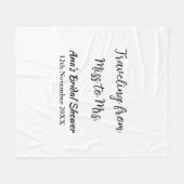 Reis bruidsuitnodiging voeg naam datum van Mejuffr Fleece Deken (Voorkant (Horizontaal))