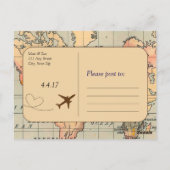 , Reis Bruiloft Dank u Briefkaart (Achterkant)