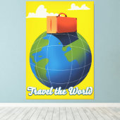 Reis de wereld canvas afdruk (Insitu (Houten vloer))